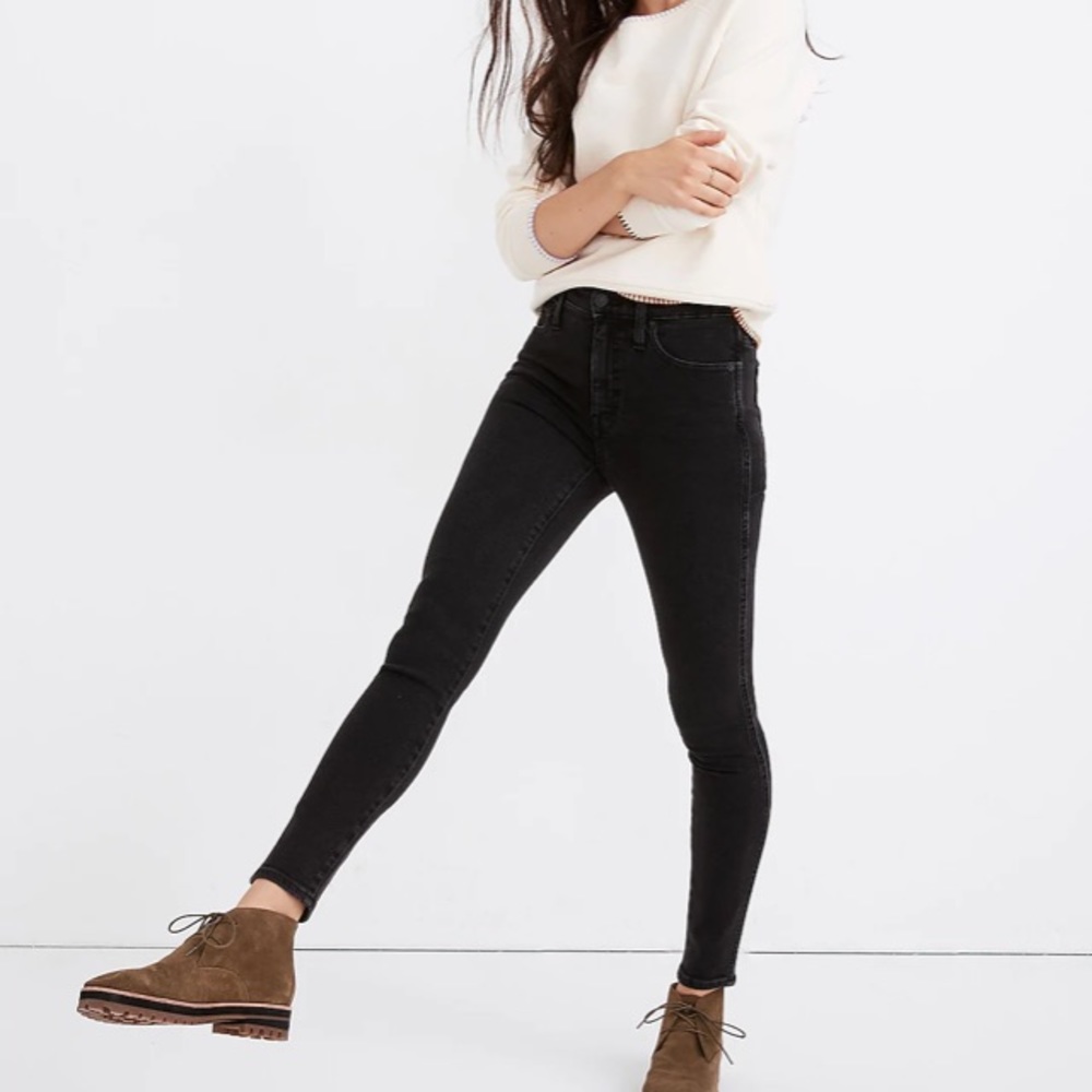 NWT madewell 10” high rise skinny jeans in Starkey wash black 24p 24 petite 0
